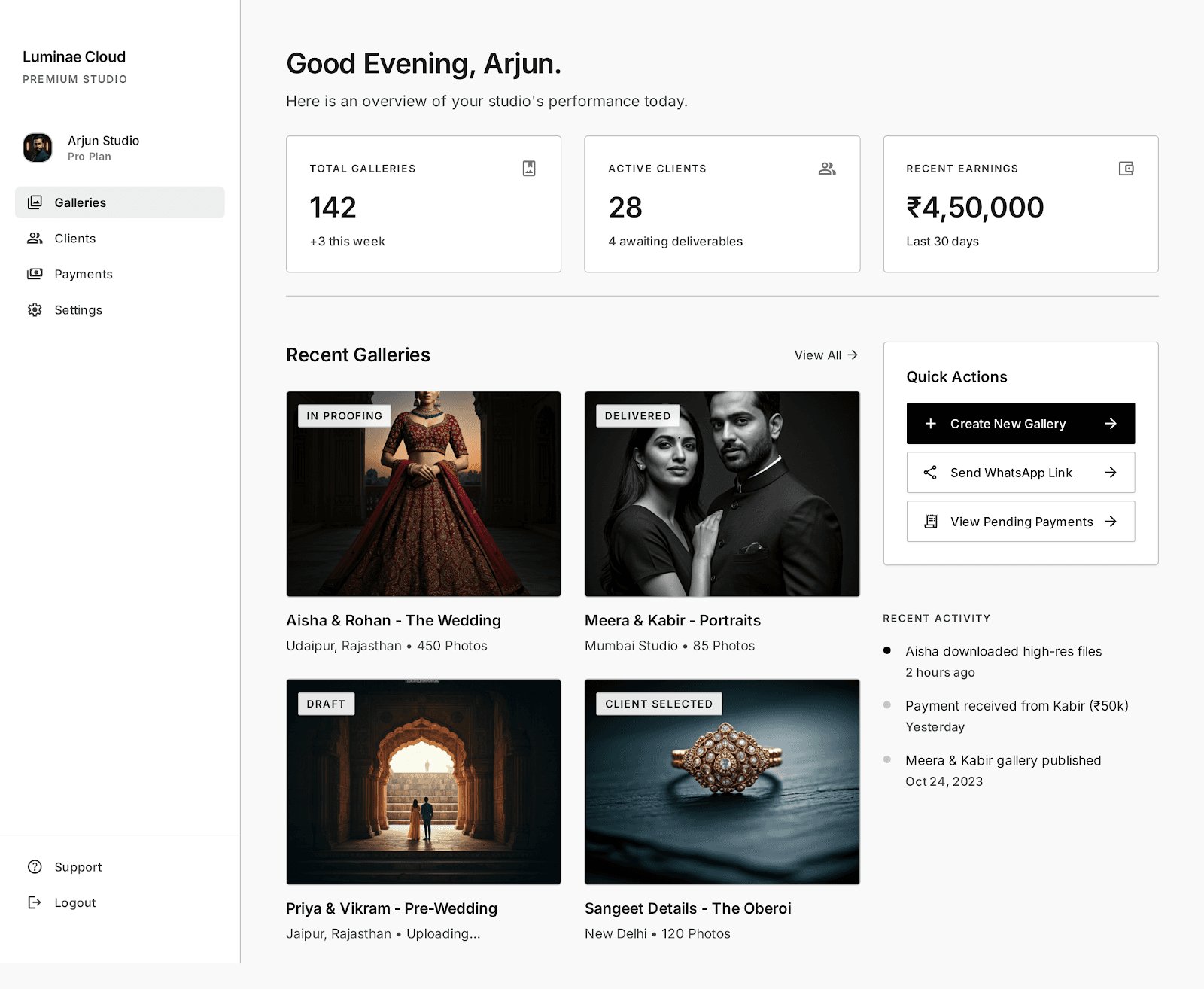Luminae Dashboard